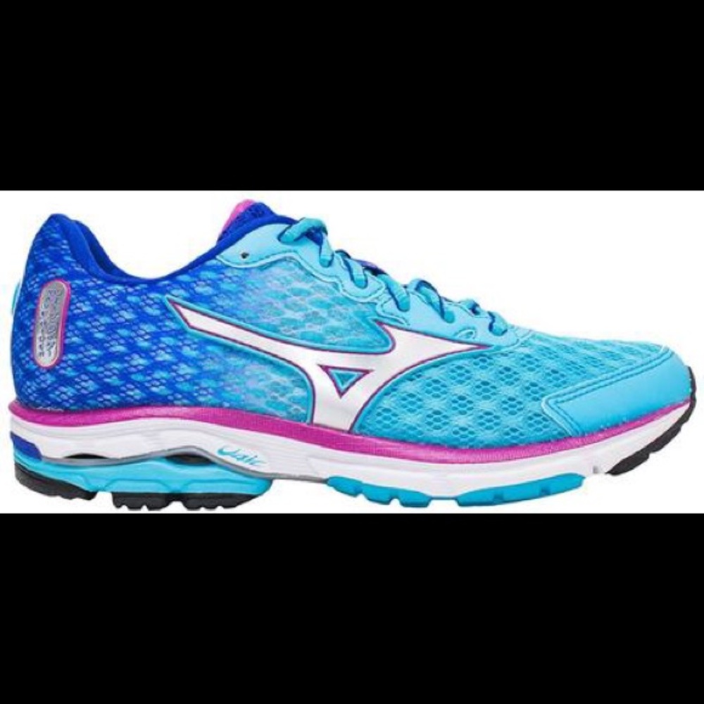 Mizuno Womens Wave Rider 18 Aqua Blue Purple 12